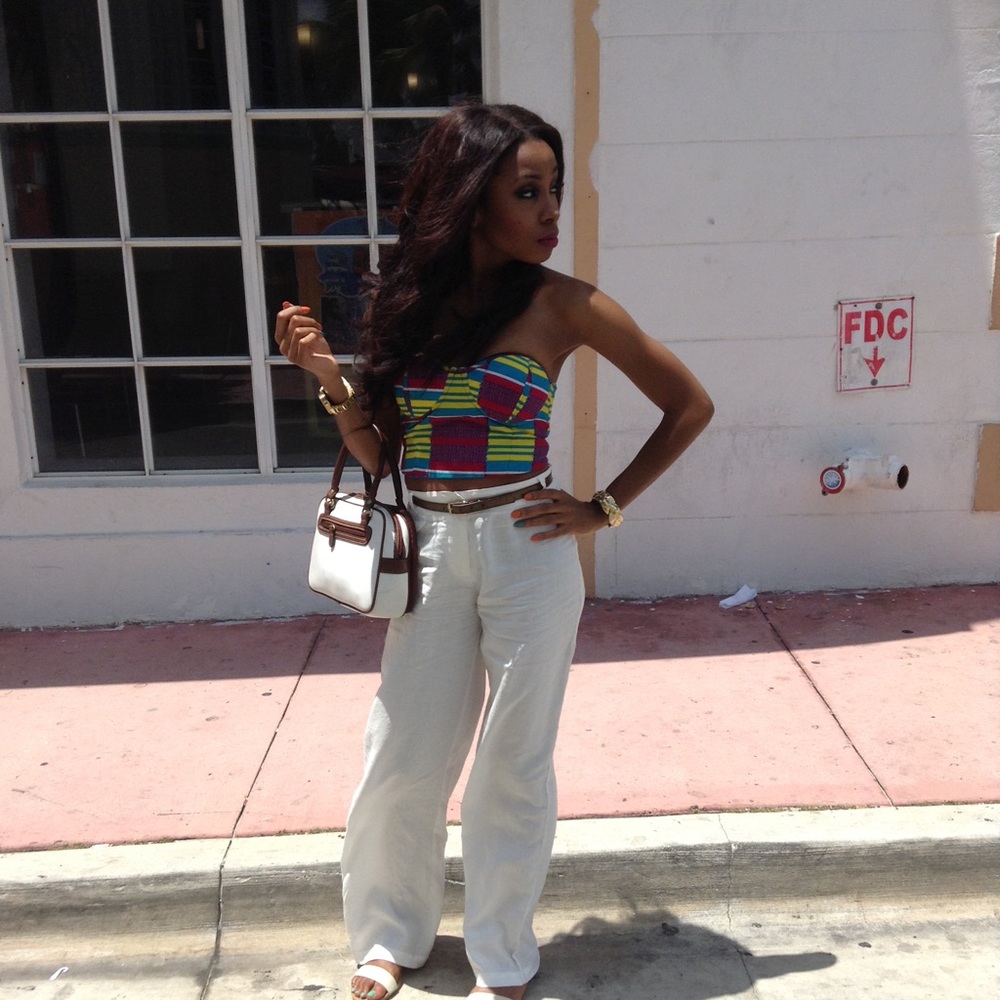 White linen pants